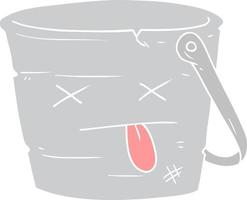 kicked the bucket flat color style cartoon vector