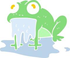 flat color illustration of a cartoon gross little frog vector