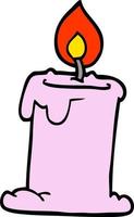 cartoon doodle lit candle vector