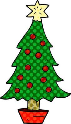 cartoon doodle christmas tree