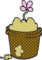 cartoon doodle flower pot vector