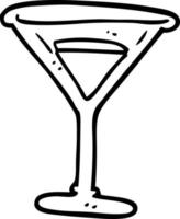 line drawing cartoon martini vector