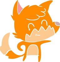 flat color style cartoon friendly fox vector