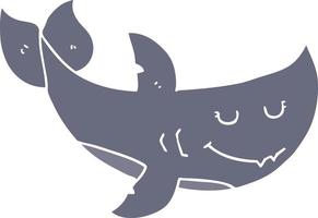 flat color style cartoon shark vector