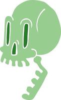 cartoon doodle green skull vector