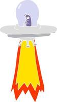 flat color illustration of a cartoon flying saucer vector