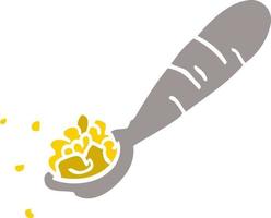 cartoon doodle spoon of cereal vector