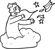 line drawing cartoon god creating universe vector