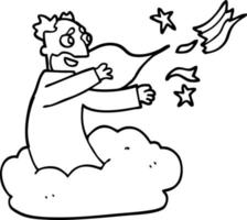 line drawing cartoon god creating universe vector