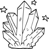 line drawing cartoon magic crystal vector