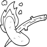 line drawing cartoon of a hot dog vector