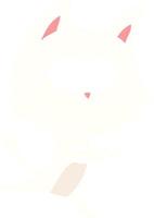 flat color style cartoon cat running vector