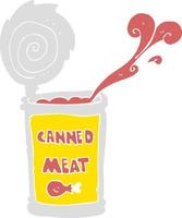 flat color illustration of a cartoon canned meat vector