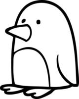 line drawing cartoon christmas penguin vector