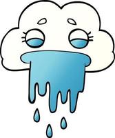 cartoon doodle rain cloud vector