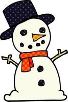 cartoon doodle traditional snowman vector