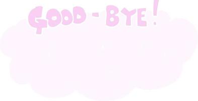 flat color illustration of a cartoon goodbye sign vector