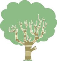 flat color style cartoon tree vector