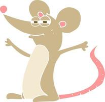 flat color illustration of a cartoon mouse vector