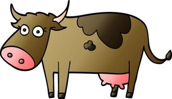 caricatura, garabato, granja, vaca vector