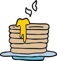 cartoon doodle stack of pancakes vector