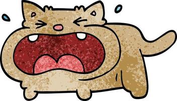 cartoon doodle crying cat vector