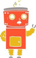 flat color style cartoon robot vector