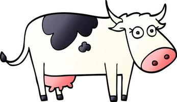 cartoon doodle farm cow vector