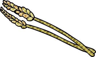cartoon doodle wheat vector