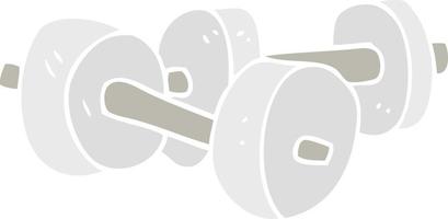 flat color illustration of a cartoon dumbbells vector