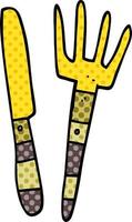 cartoon doodle knife and fork vector