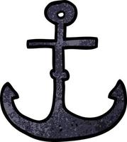 cartoon doodle ship anchor vector