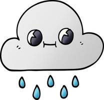 cartoon doodle rain cloud vector