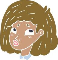 cartoon doodle face of a girl vector