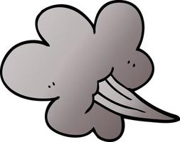 cartoon doodle whooshing cloud vector