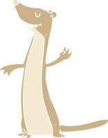 flat color style cartoon weasel vector