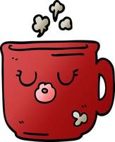 cartoon doodle hot coffee mug vector