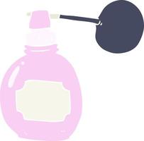 ilustración de color plano de una botella de perfume de dibujos animados vector