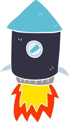 cartoon doodle space rocket