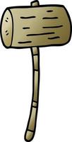 cartoon doodle wood mallet vector