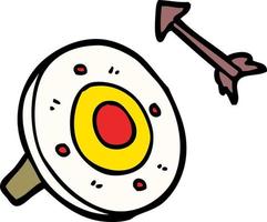 cartoon doodle shield and arrow vector