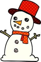 cartoon doodle snowman vector