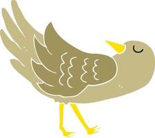 flat color illustration of a cartoon bird vector