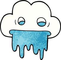 cartoon doodle rain cloud vector