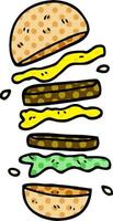 cartoon doodle burger vector