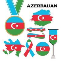 colección de elementos con la plantilla de diseño de la bandera de azerbaiyán vector