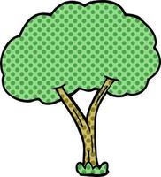 cartoon doodle blooming tree vector