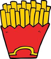 cartoon doodle french fries vector