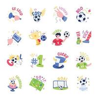 Flat Stickers of Football Championship vector