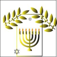 Background white happy hanukkah day gold. vector